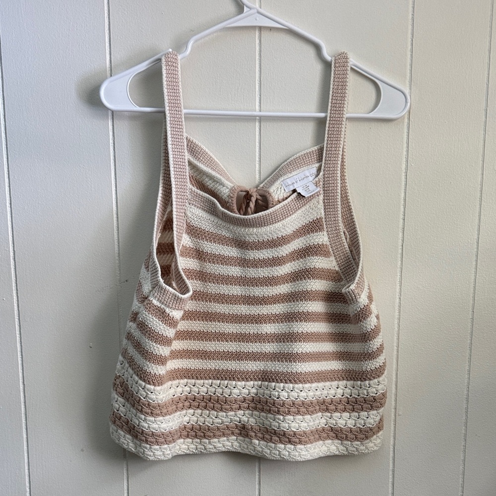 House of Harlow 1960 Cream and Tan Knit Top & Shorts